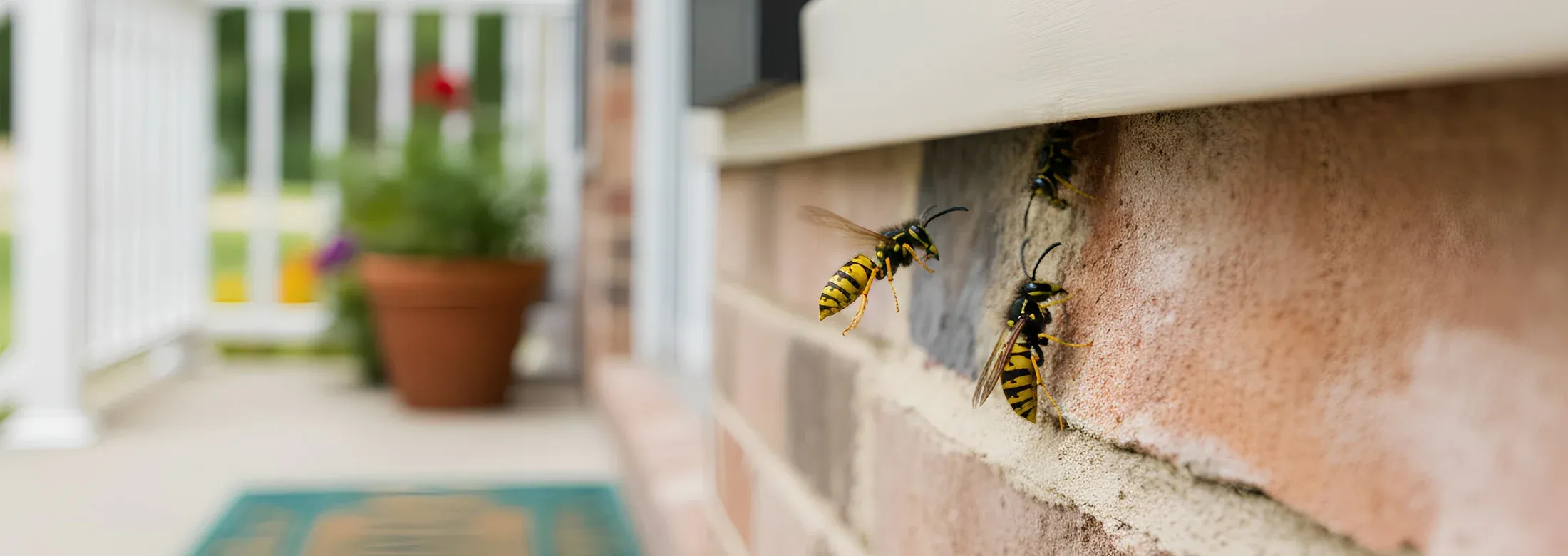 bees flying around a house
