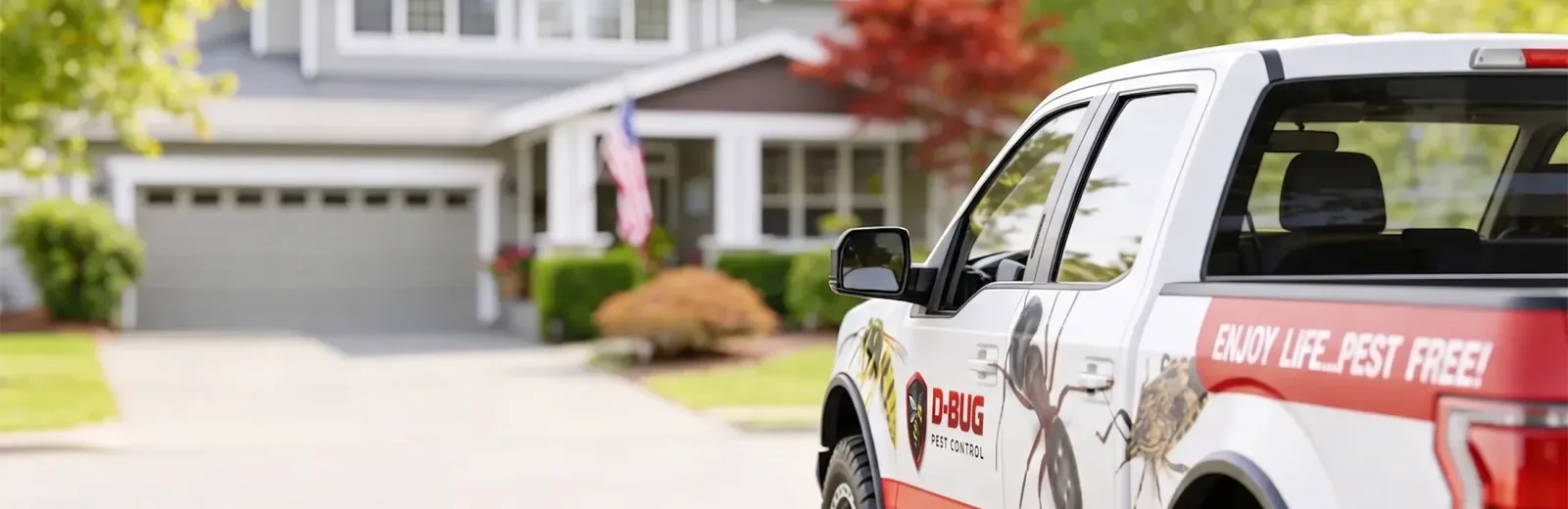d-bug truck in driveway